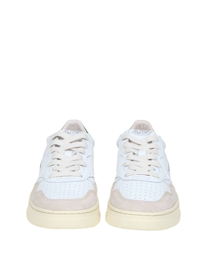 Autry Sneakers In Leather And Suede Color White