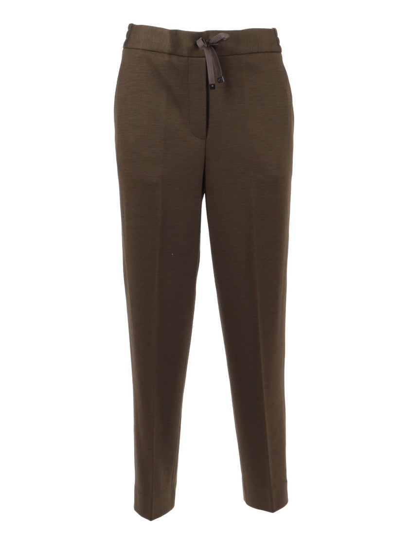 Circolo 1901 Carrot-Fit Cropped Pants In Virgin Wool