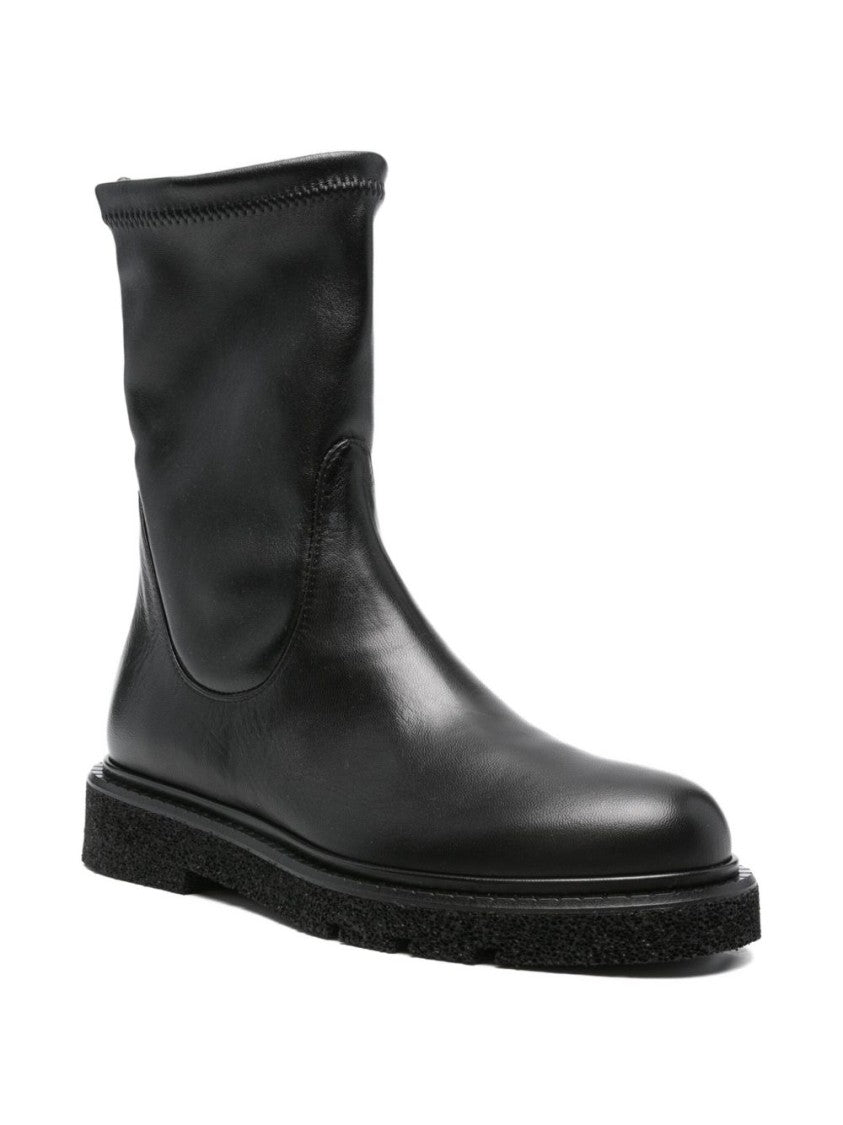 Guglielmo Rotta Calfskin Black Ankle Boots With Refined Silhouette