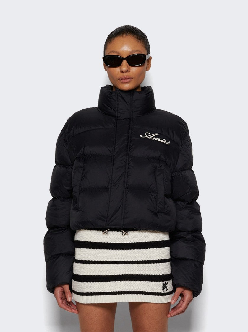 Amiri Bones Cropped Down Jacket Black