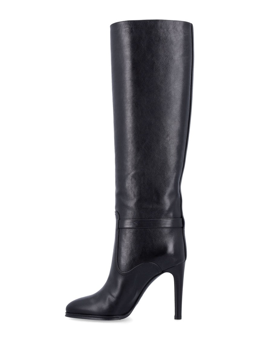 Saint Laurent Pointed Toe Ankle Strap Diane Boots