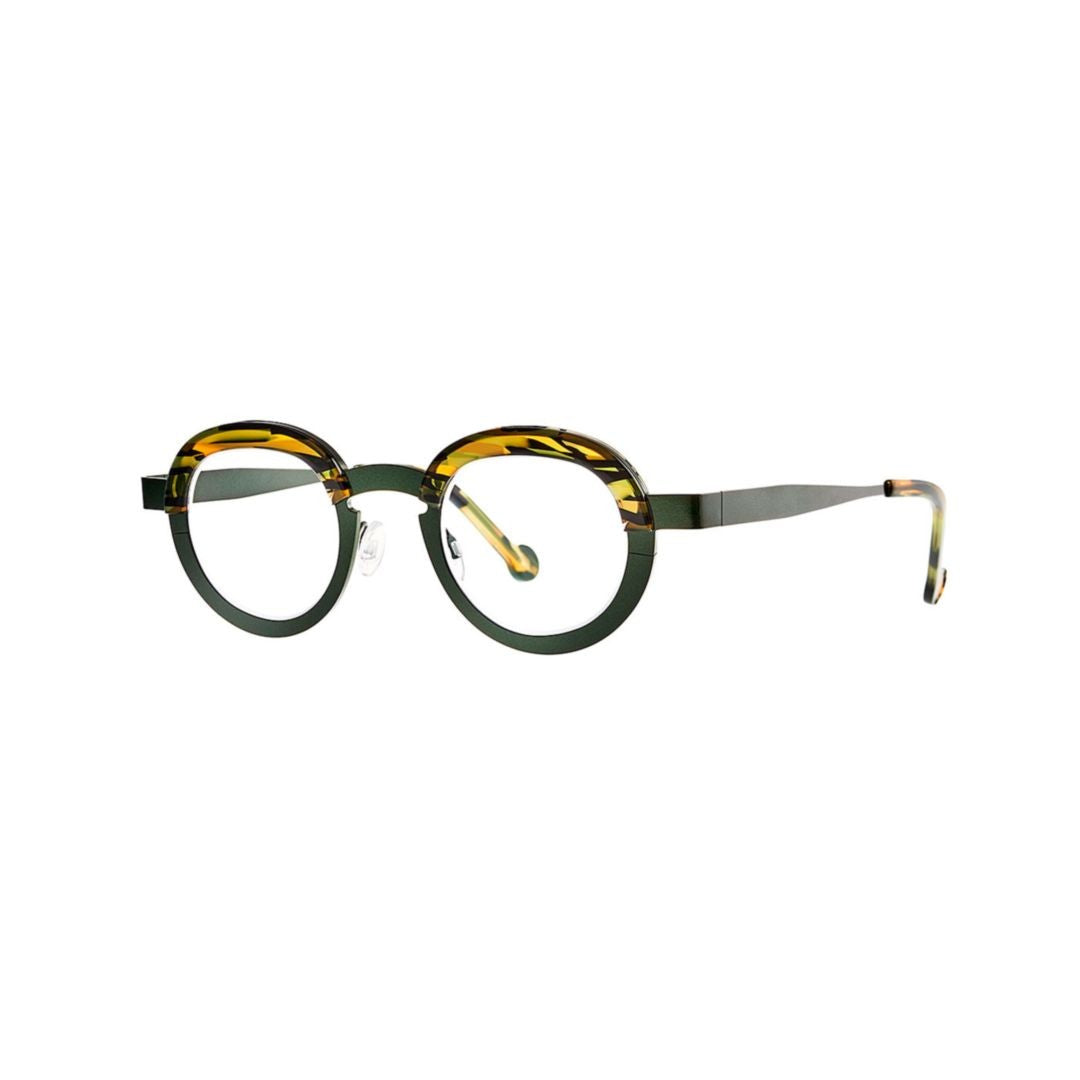 Theo Basket 003 Sanremo Green + Green/Yellow Ecail Round Frames With Vibrant Tortoiseshell