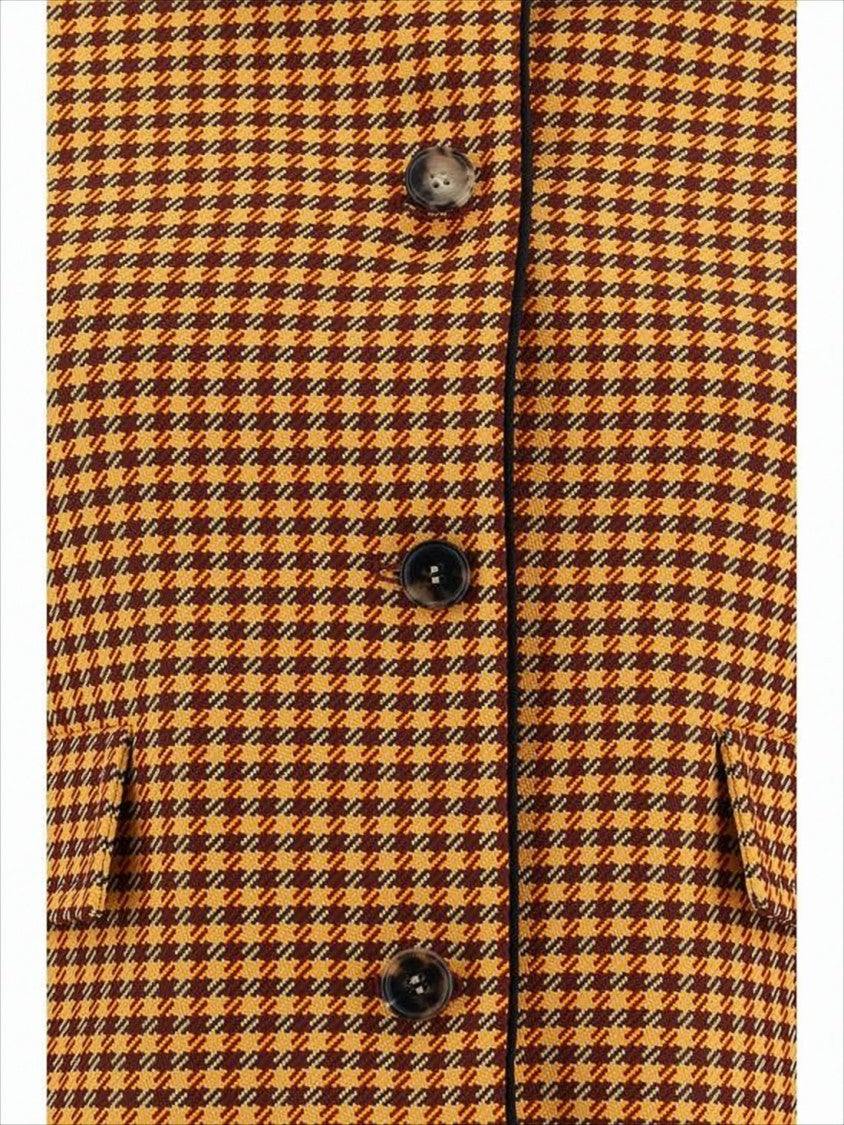 Marni Cropped Jacket In Classic Houndstooth Pattern