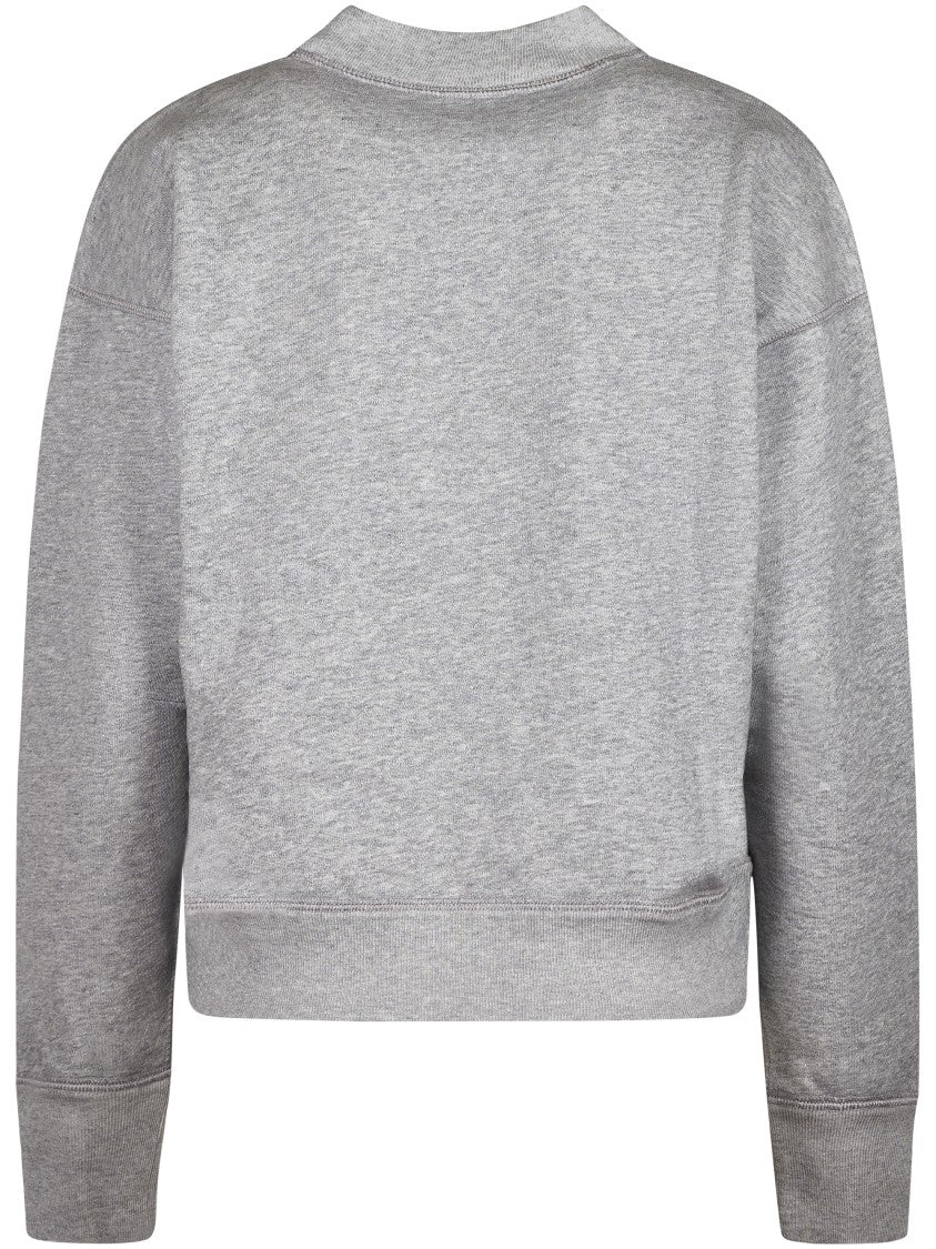 Isabel Marant Étoile Relaxed Fit Grey Sweater With Contrasting Logo