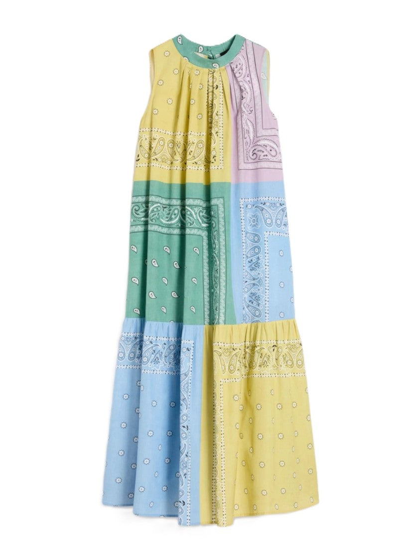 Max Mara Patchwork Midi Dress With Bandana-Inspired Prints