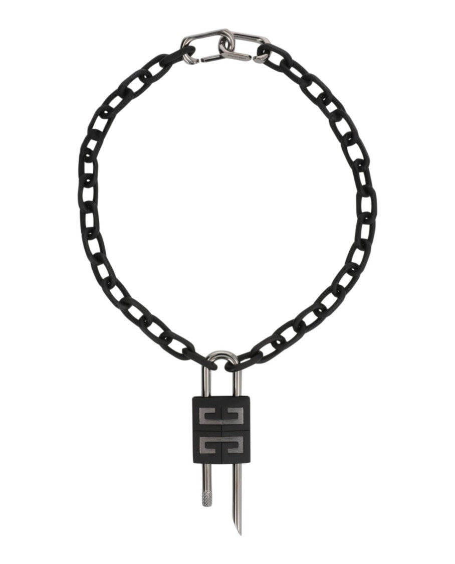 Givenchy Crystal Embellished 4G Padlock Necklace