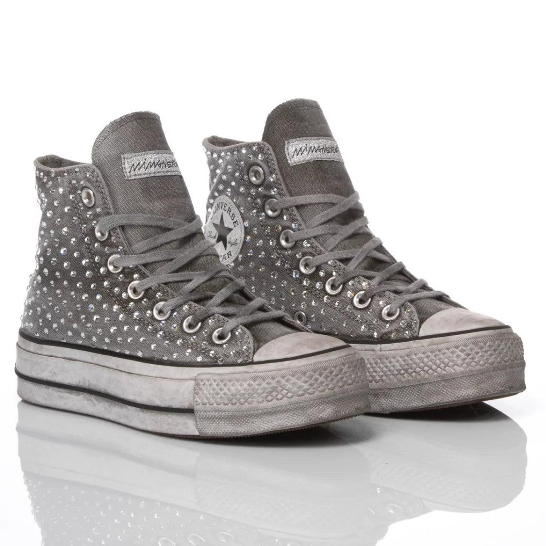 Converse High-Top Platform Sneakers With Swarovski Embellishments