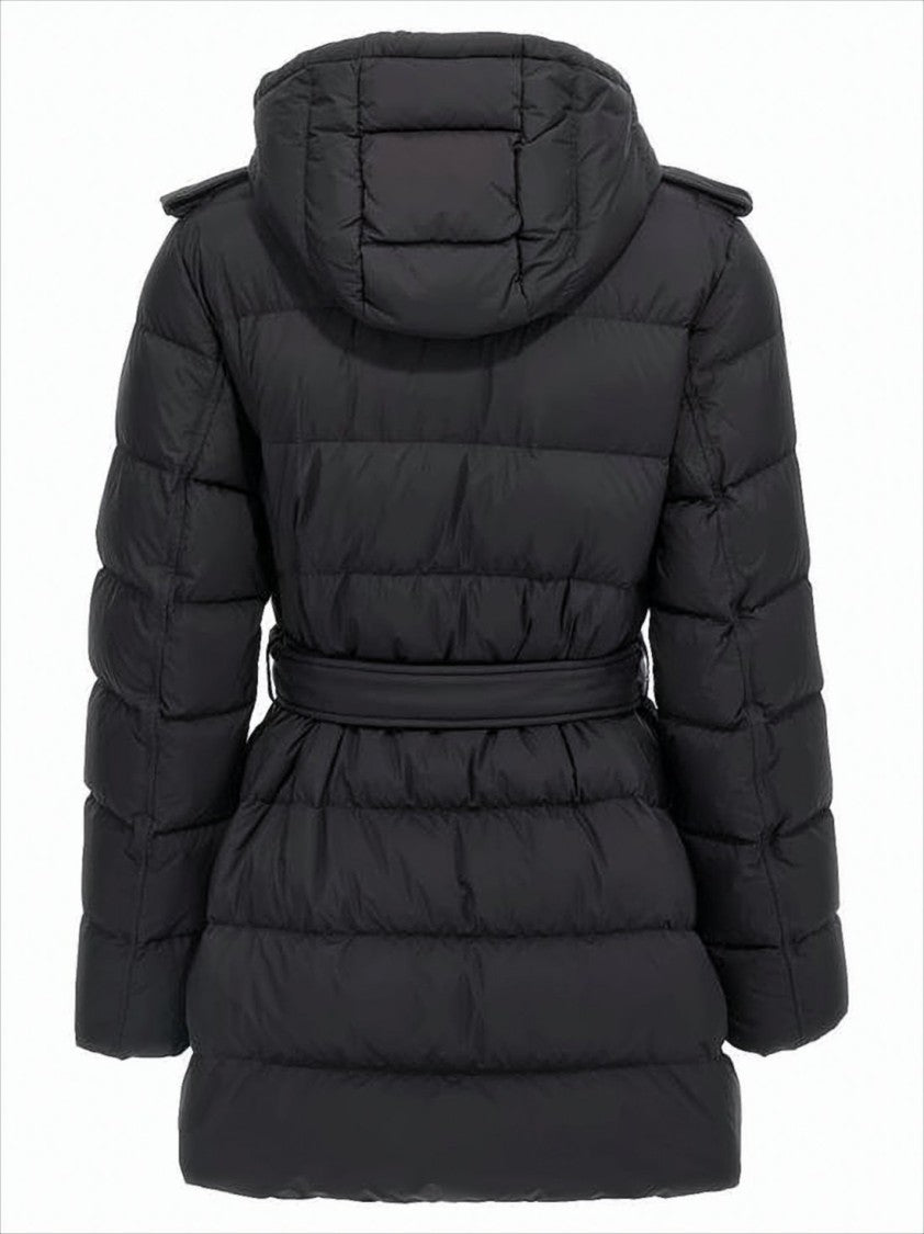 Burberry Quilted Down Jacket With Belted Waist