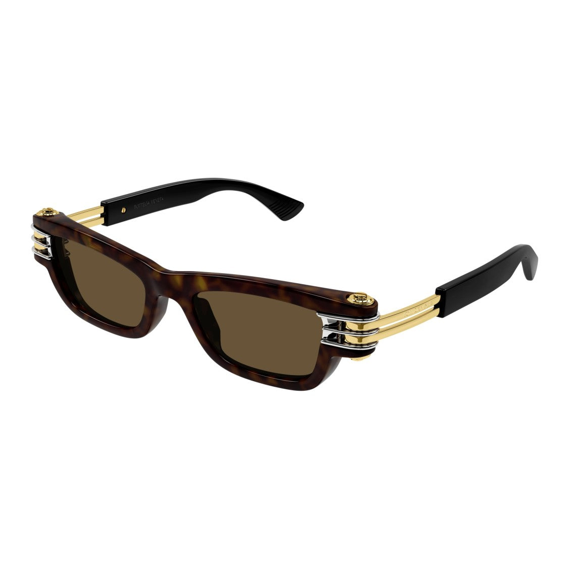 Bottega Veneta Bv1308s Rectangular Tortoiseshell Sunglasses