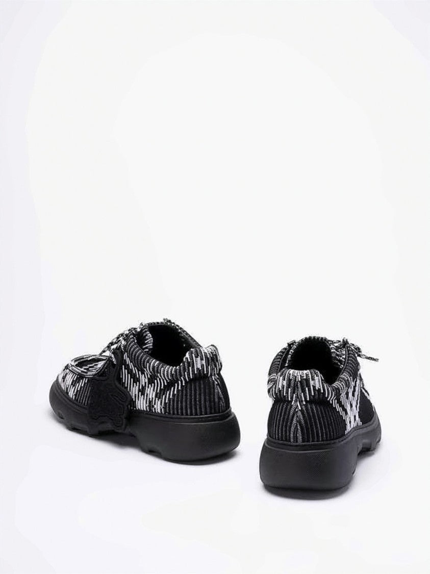 Burberry Textured Upper Sneakers With Bold Embossed Sole