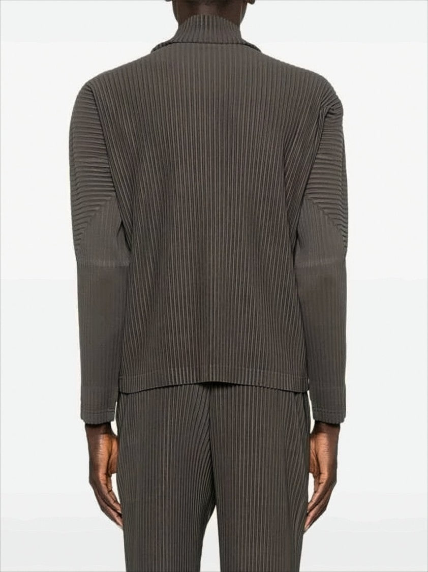 Homme Plissé Issey Miyake Pleated Turtleneck Top With Minimalist Design