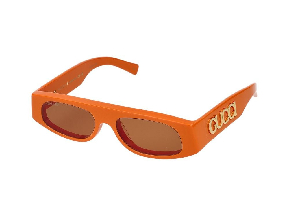 Gucci Orange Gg1771s Acetate Bold Rectangular Sunglasses