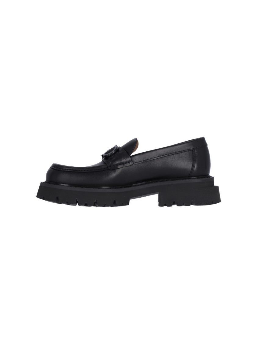Ferragamo Chunky "Gancini" Loafers – Black