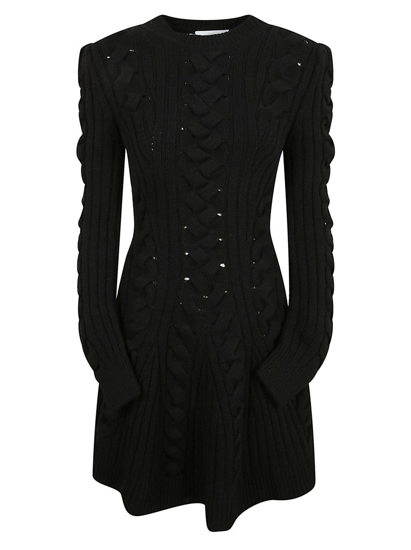 Alexander Mcqueen Intricately Embroidered Wool Dress
