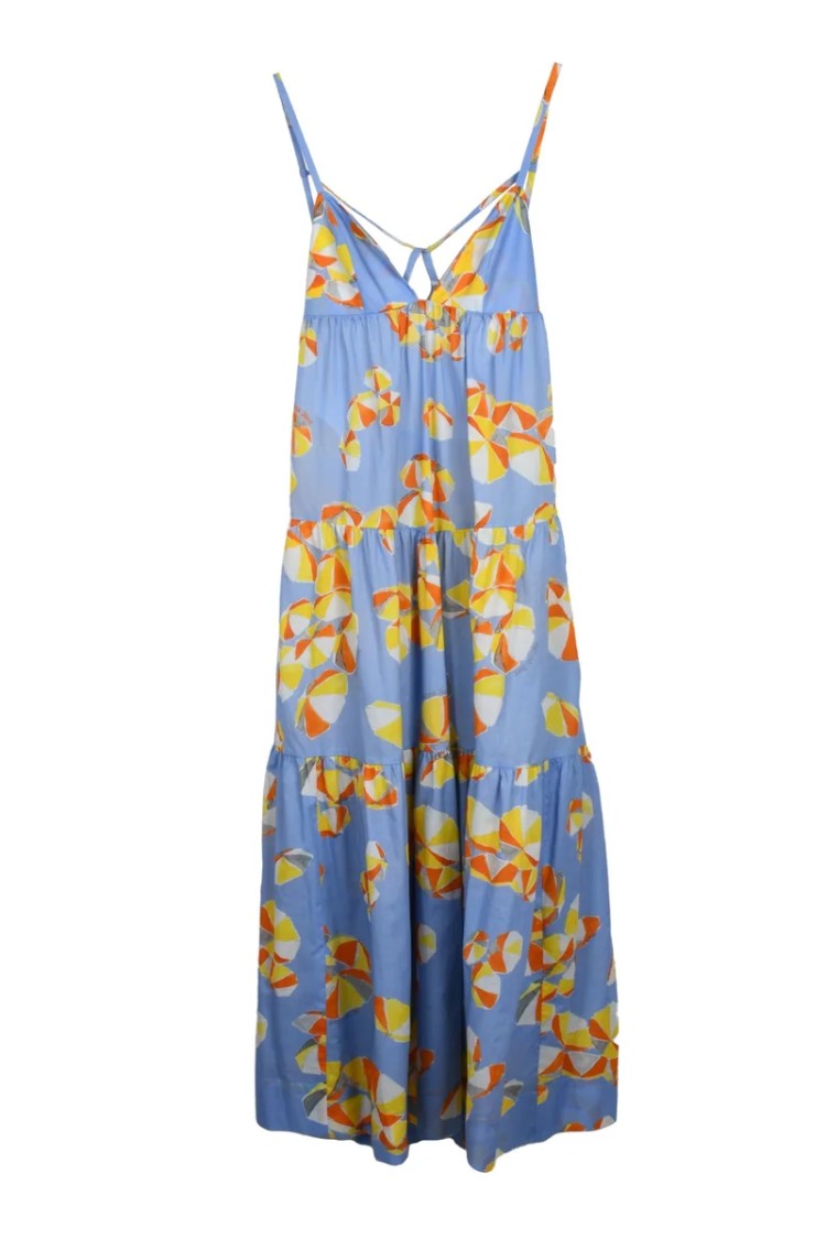 Mo5ch1no Jeans Jeans Long Flared Dress - Blue/Yellow