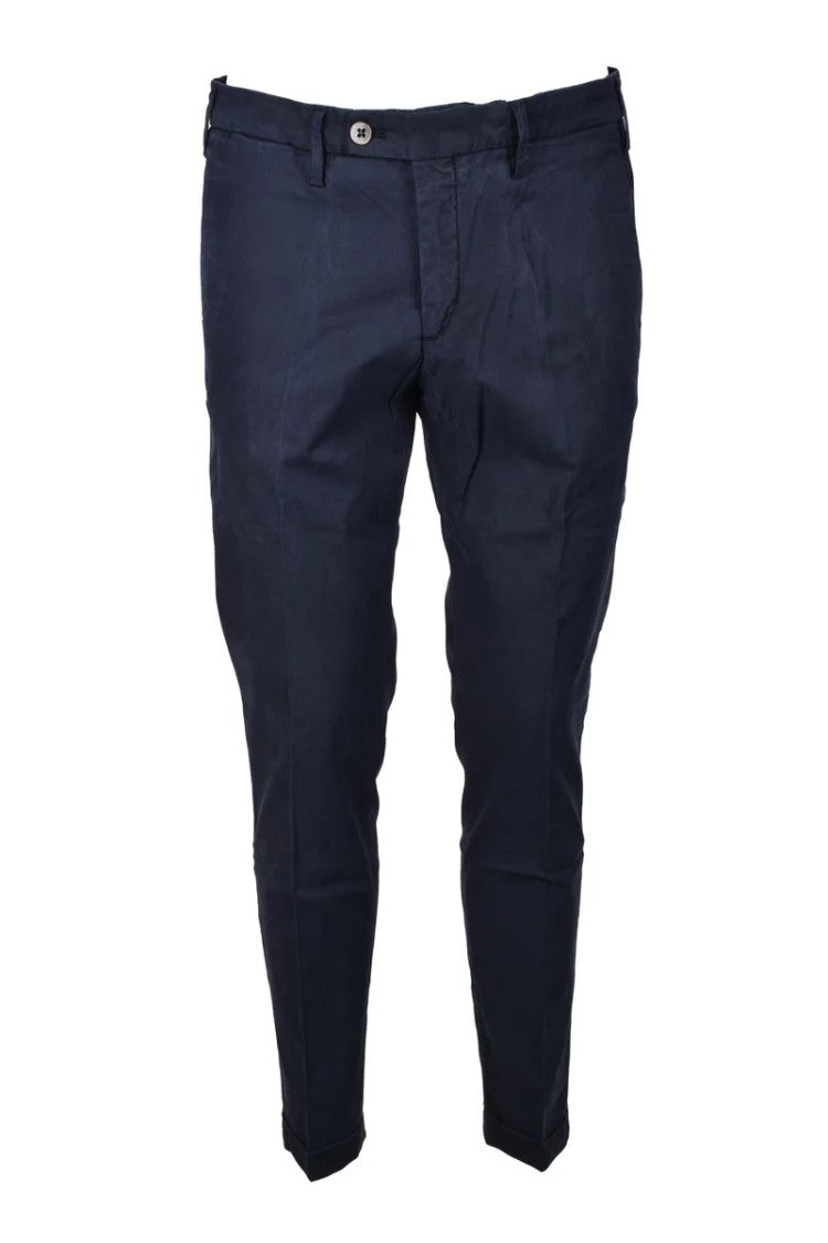Michael Coal Blue Cotton-Blend Stretch Pants