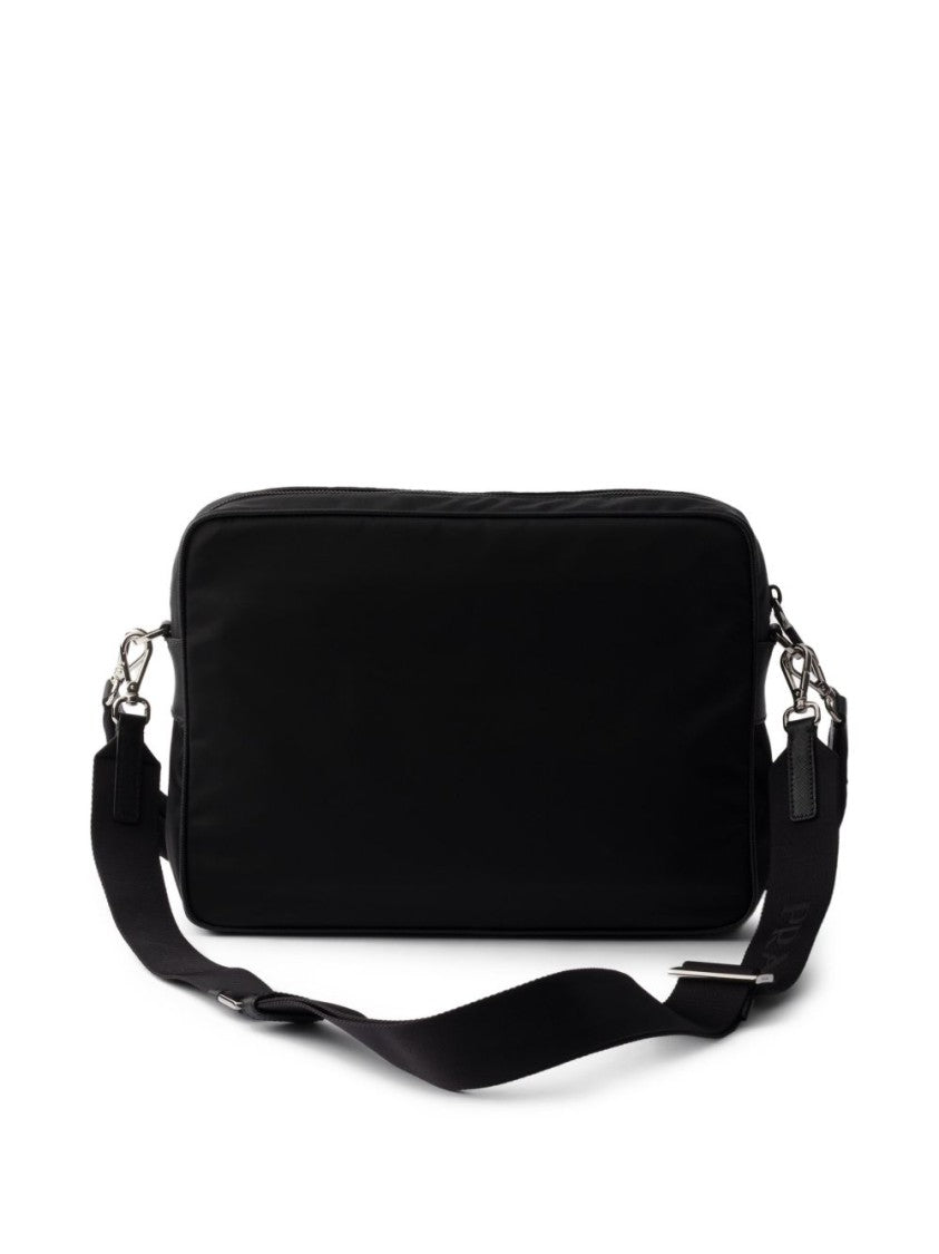 Prada Black Re-Nylon Saffiano Leather Shoulder Bag