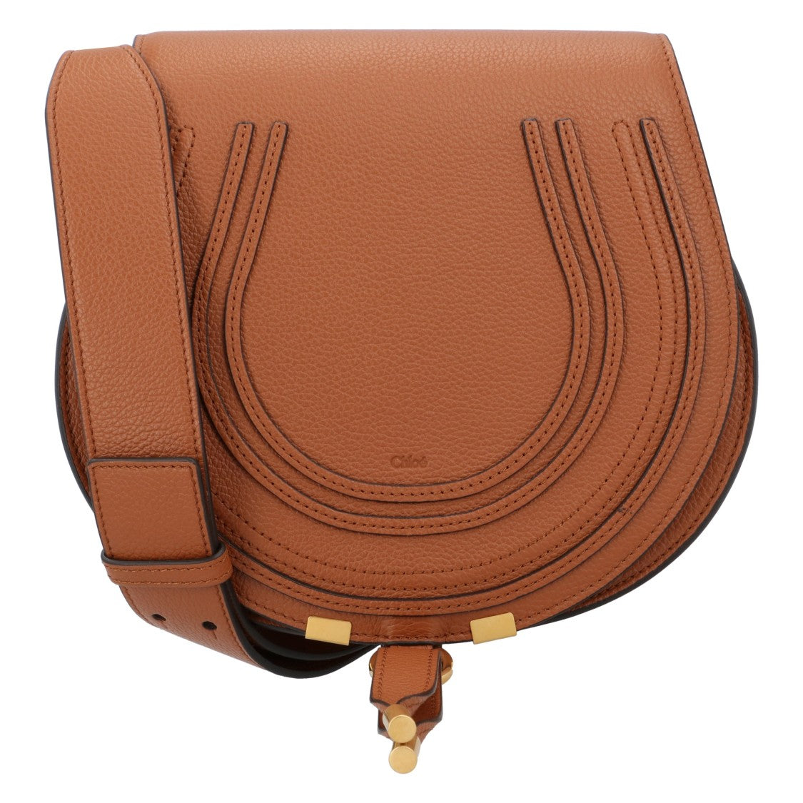 Chloé Marcie Saddle Bag In Grained Leather