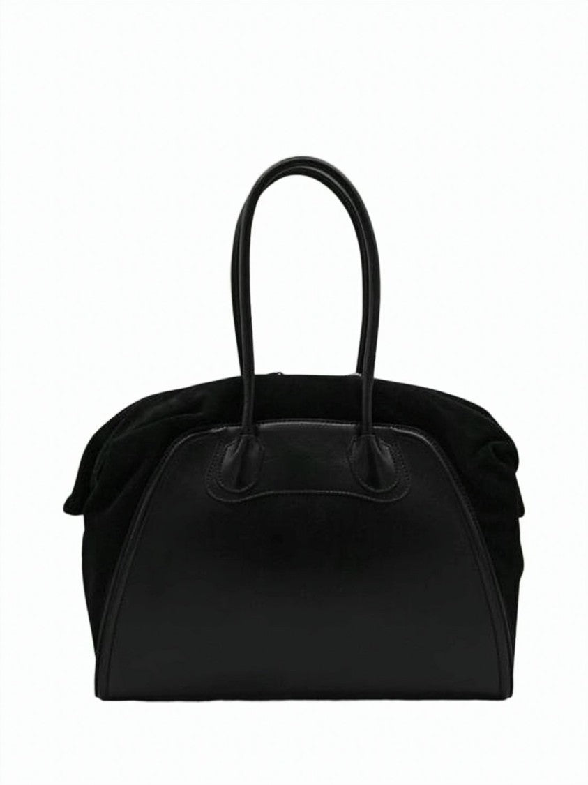 Vivienne Westwood Structured Calf Leather Shoulder Bag With Suede Sides
