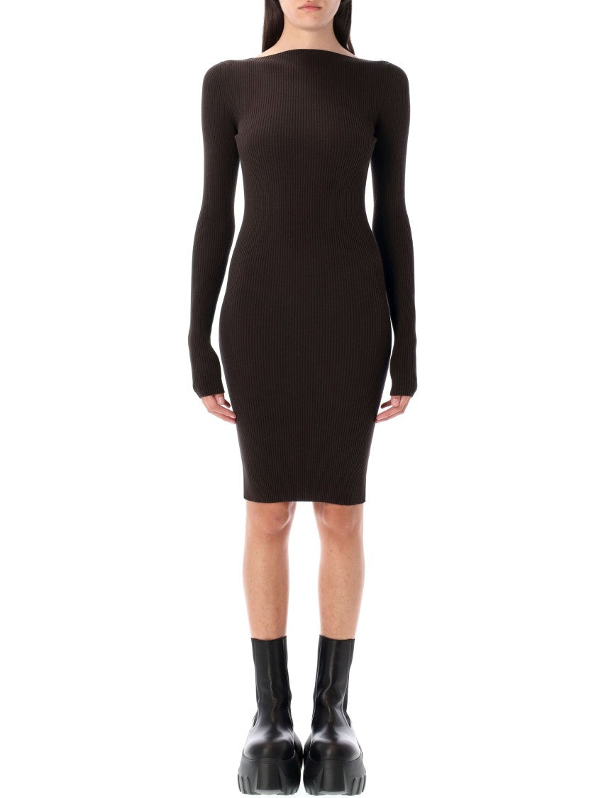 Rick Owens Al Fitted Ribbed Midi Dress
