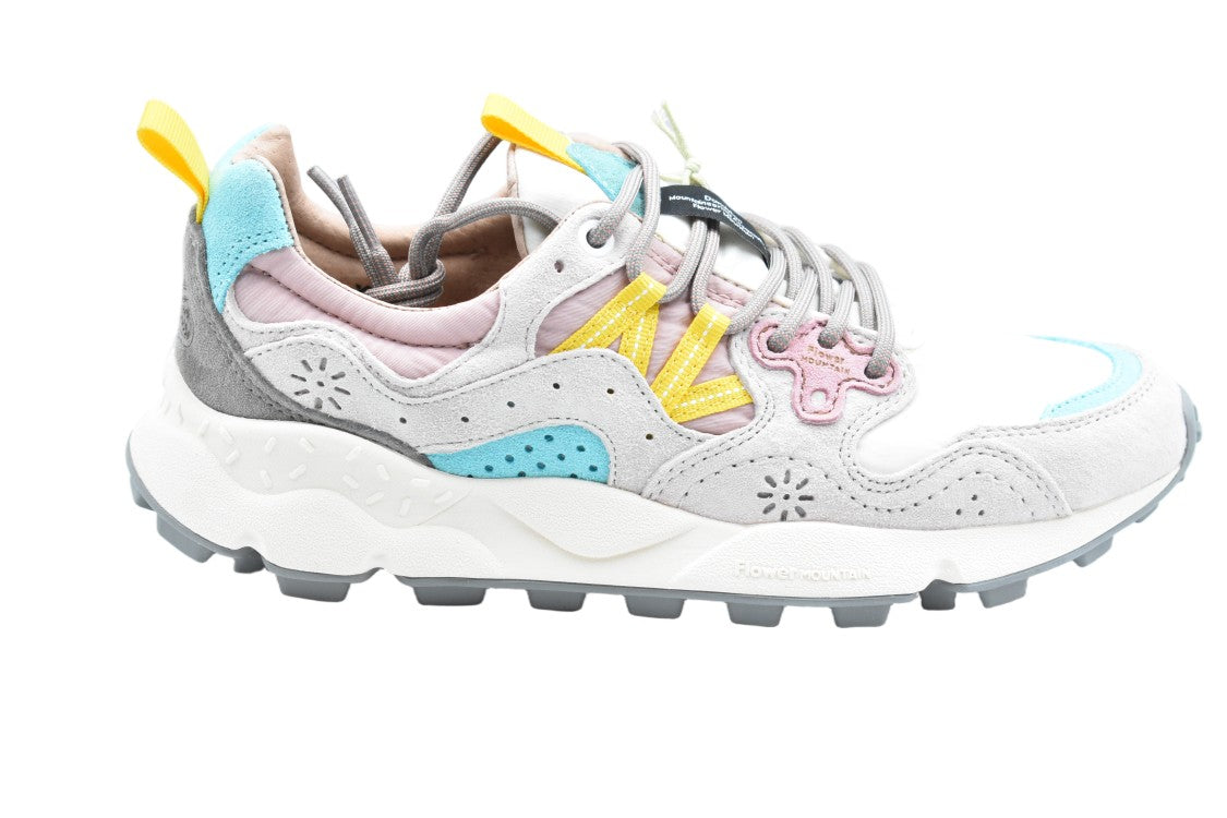 Flower Mountain Pink White Suede Nylon Low-Top Shoes