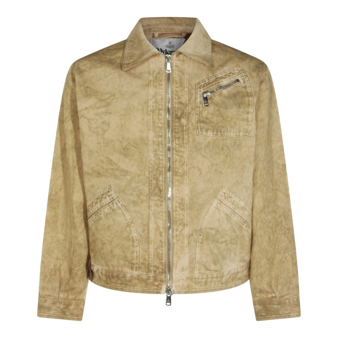 Vivienne Westwood Washed Cotton Jacket With Double Zip Fastening And Classic Collar