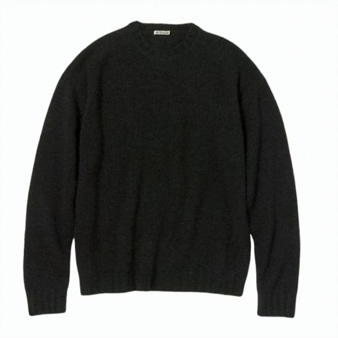 Auralee Textured Knit Crewneck Sweater In Black