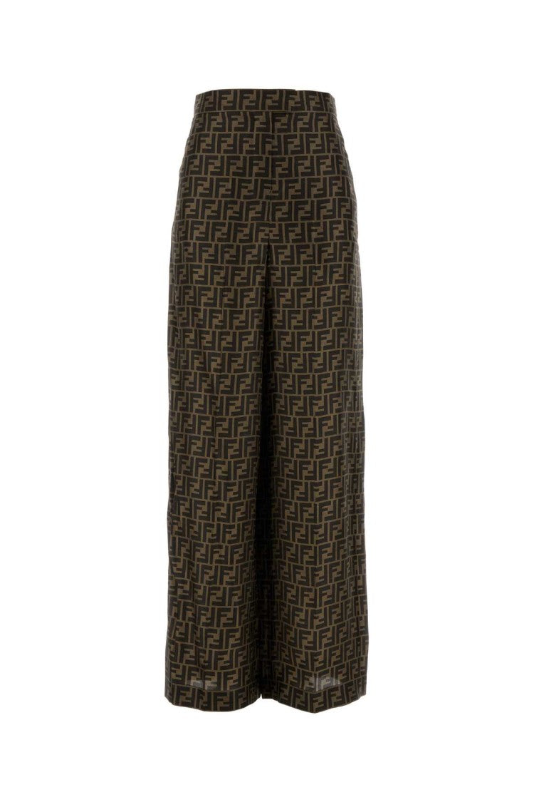 Fendi Printed Twill Wide-Leg Pant