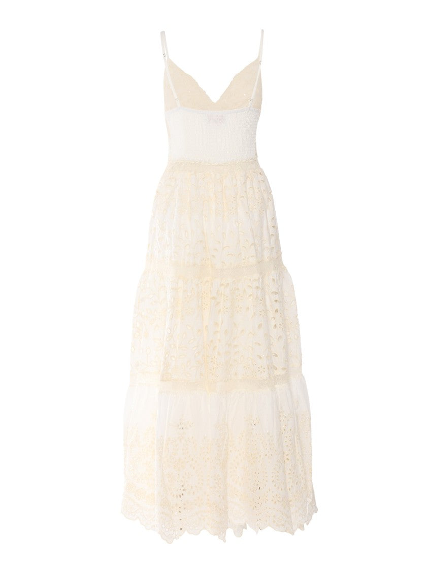Ermanno Scervino Sleeveless Maxi Dress With Tiered Skirt