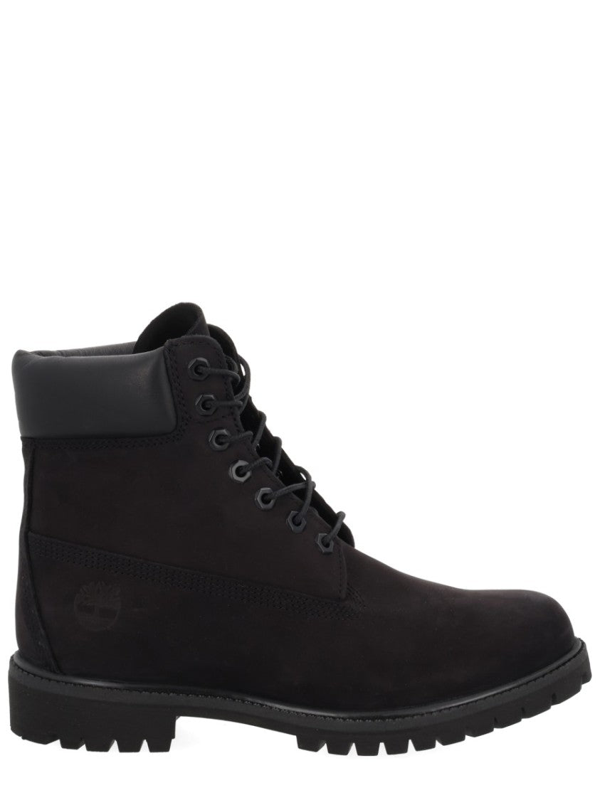 Timberland Rugged Black Leather Boots With Padded Collar
