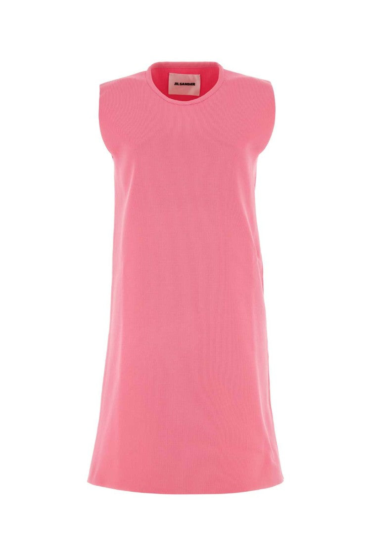 Jil Sander Fluo Pink Polyester Mini Dress