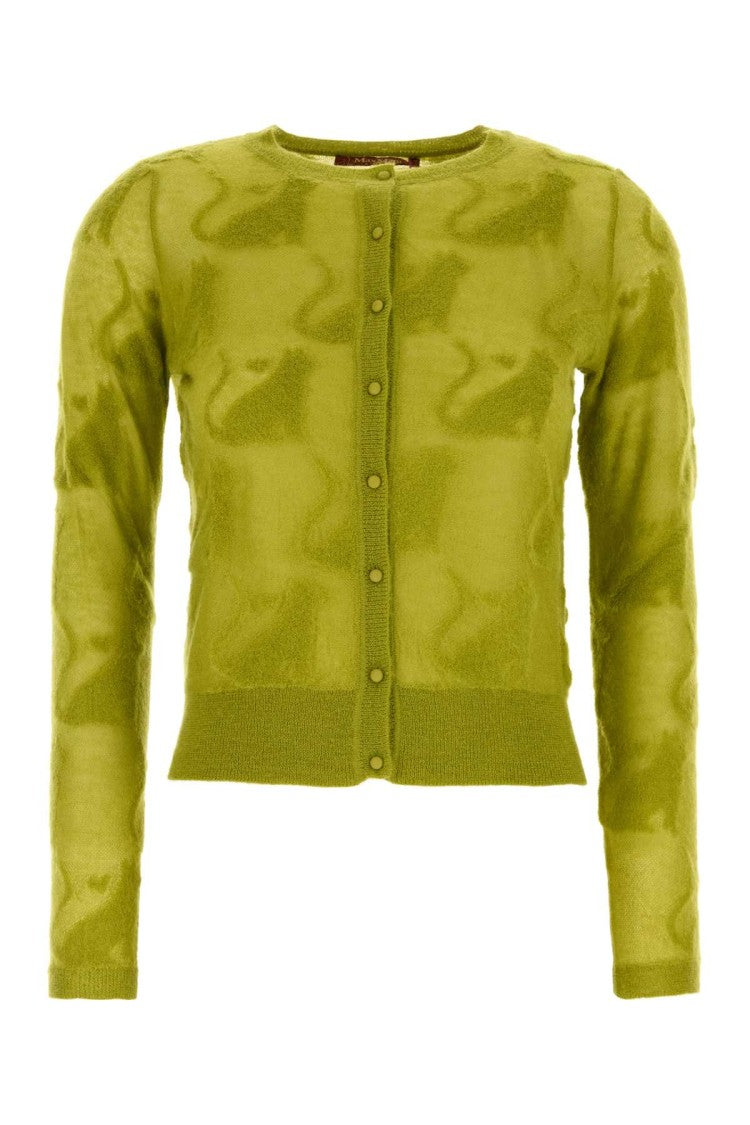 Mm Studio Pistachio Green Nylon Blend Alvaro Cardigan
