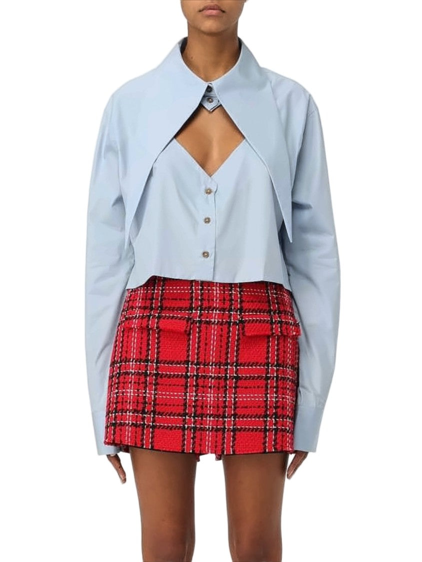 Vivienne Westwood Layered Blue Blouse With Buttoned Inner Layer