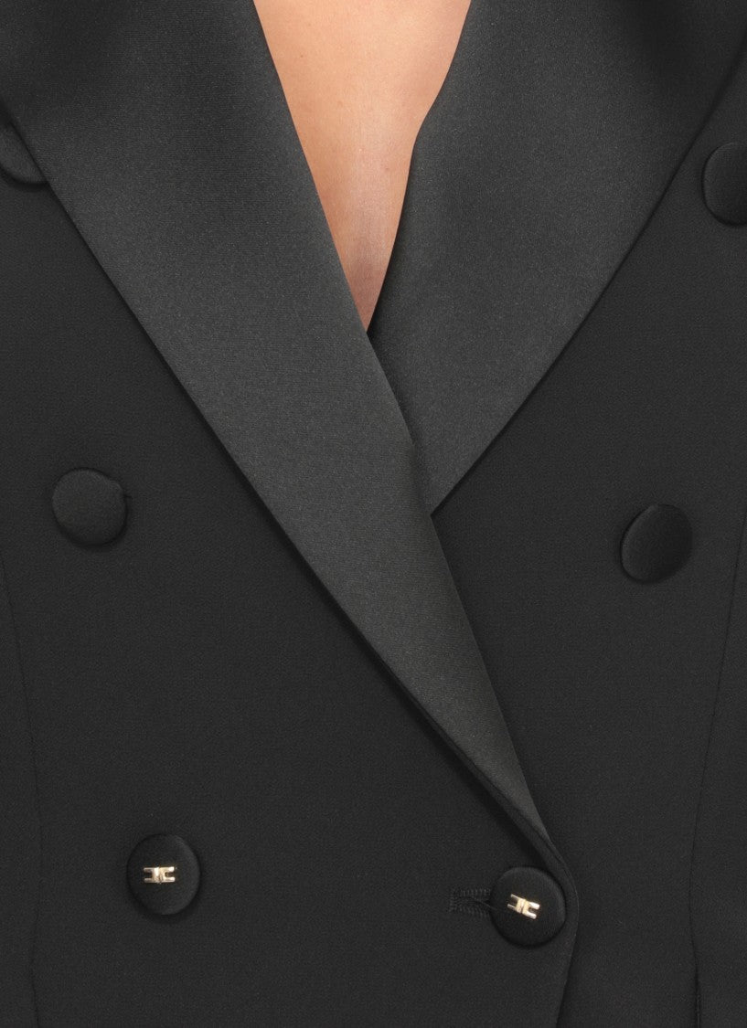 Elisabetta Franchi Peak Lapel Crêpe Dress With Tailored Silhouette