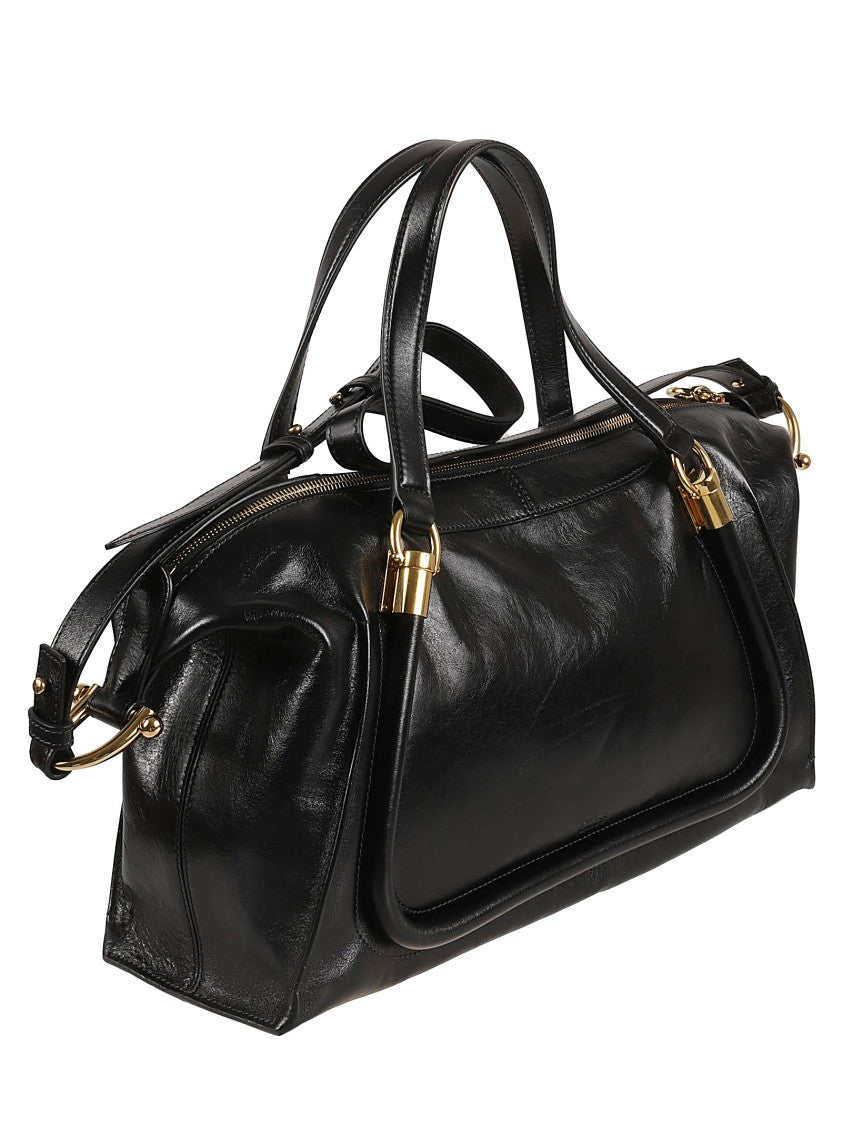 Chloé Structured Leather Handbag With Versatile Carrying Options