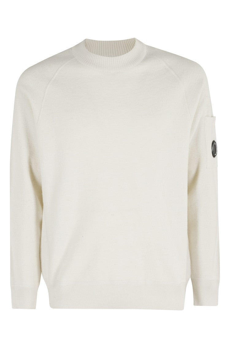 C.P. Company White Crew Neck Sweater