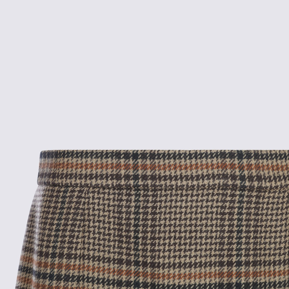 Saint Laurent Plaid Midi Skirt With Front Pleats And Fitted Waistband