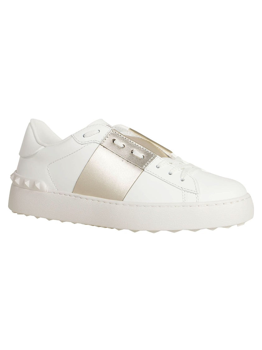 Valentino White Calfskin Open Sneakers