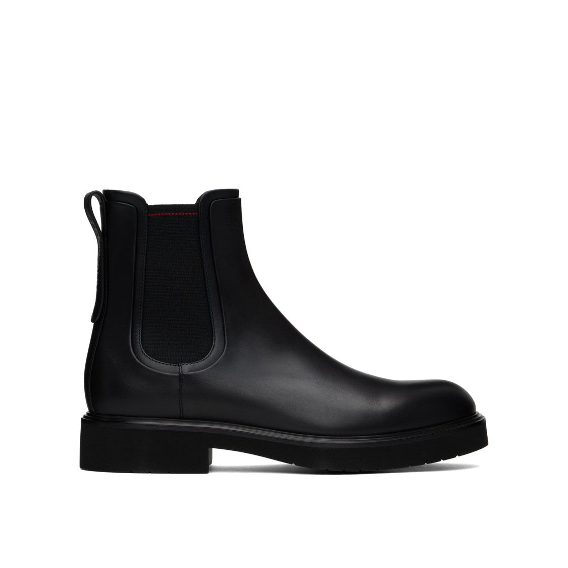 Salvatore Ferragamo Refined Black Calf Leather Chelsea Boots