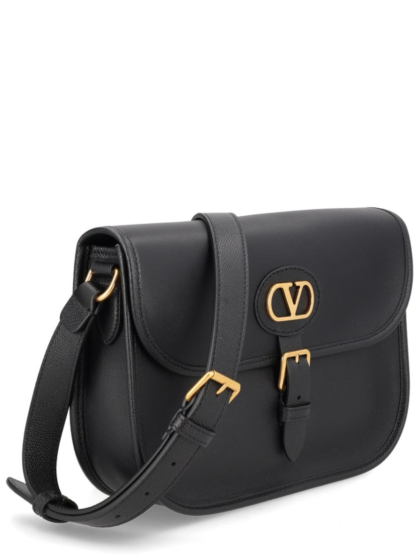 Valentino Garavani Rectangular Leather Shoulder Bag With Gold-Tone Accents