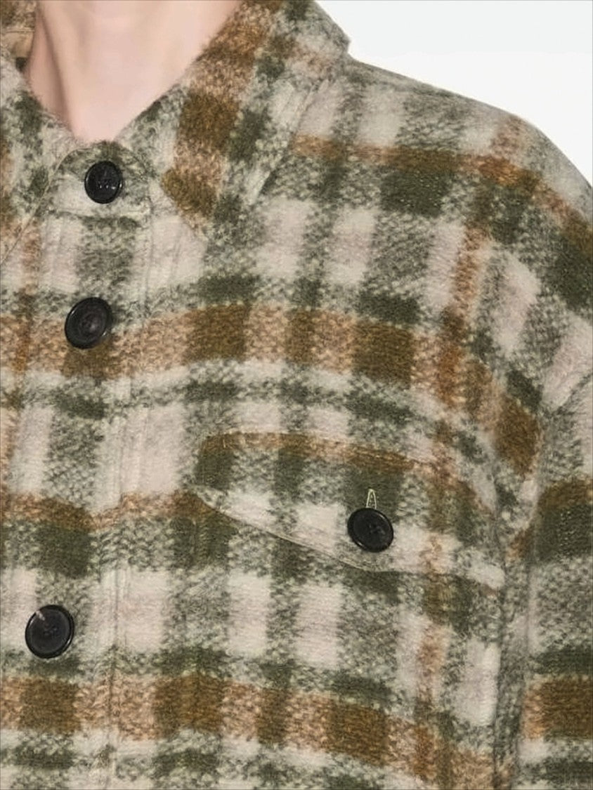 Isabel Marant Relaxed Boxy Plaid Coat With Classic Collar