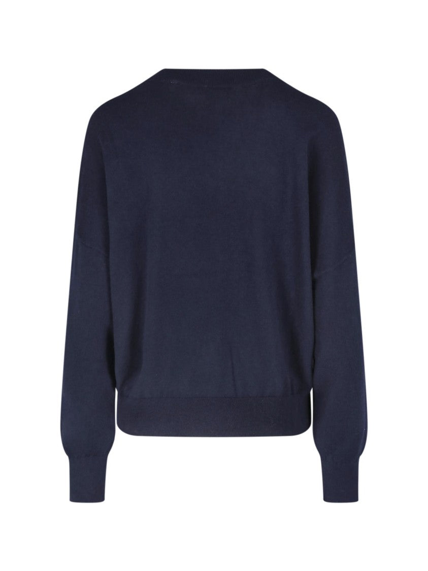 Isabel Marant Étoile Cropped Navy Knit Sweater