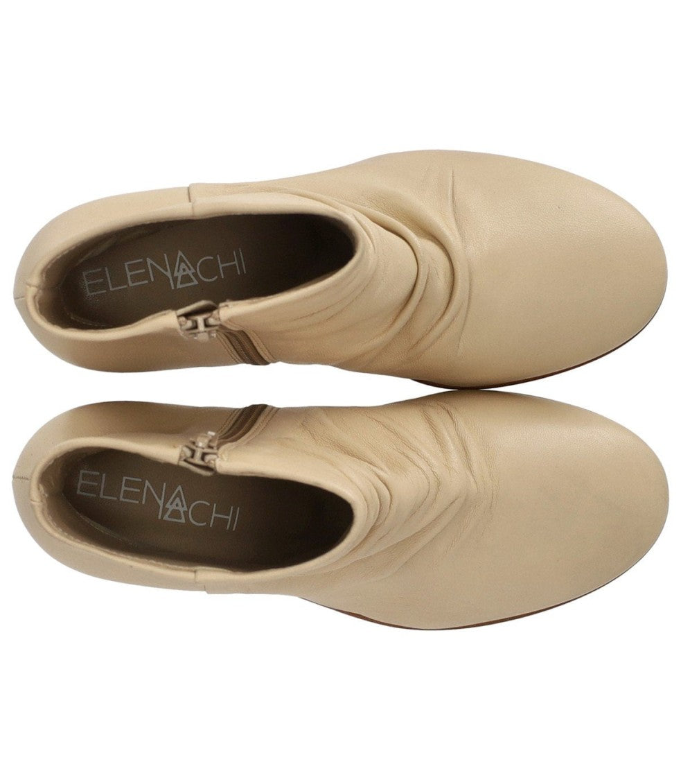 Elena Iachi Charme Ecrú Heeled Ankle Boot