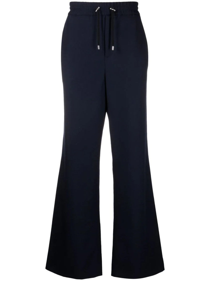 Balmain Wide-Leg Twill Trousers With Drawstring Waistband