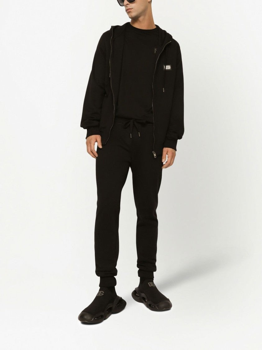 Dolce & Gabbana Cotton T-Shirt With Silver-Tone Logo Plaque