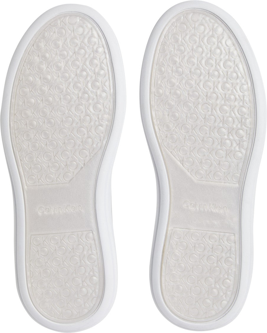 Calvin Klein White Leather Shoes With Metallic Accents