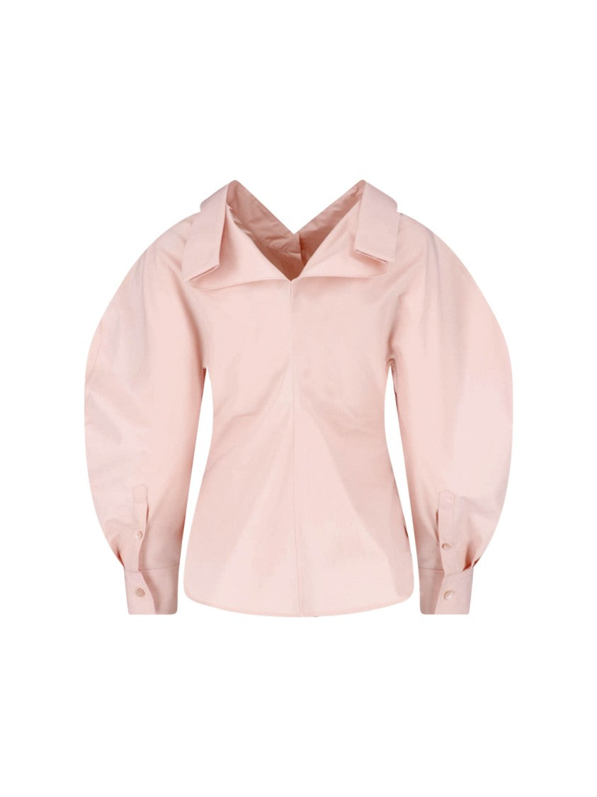 Givenchy Structured Pink Shirt With Puff Sleeves