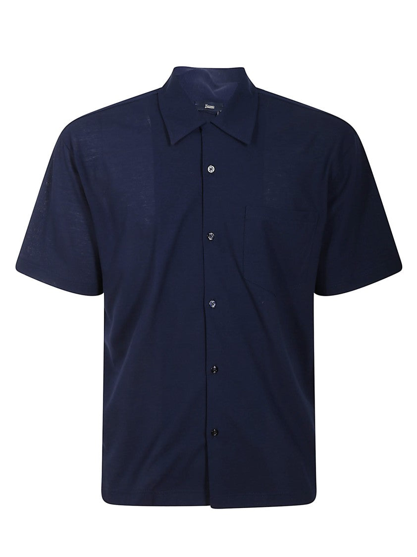 Herno Short-Sleeved Cotton Herno Shirt With Classic Collar