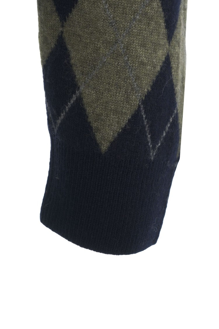 Viktoria Chan Argyle Pattern Knitwear With Buttoned Placket And Textured Fabric