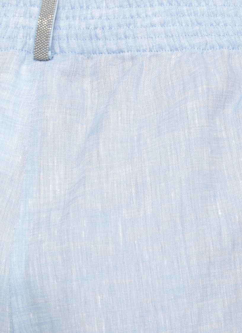 Fabiana Filippi Light Blue Light Point Linen Pants